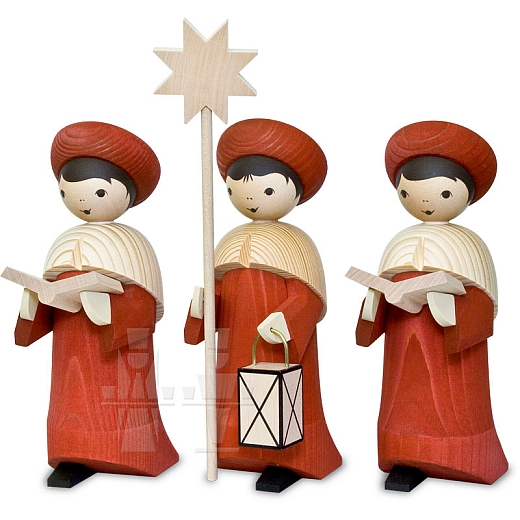 Carolers red stained 22 cm