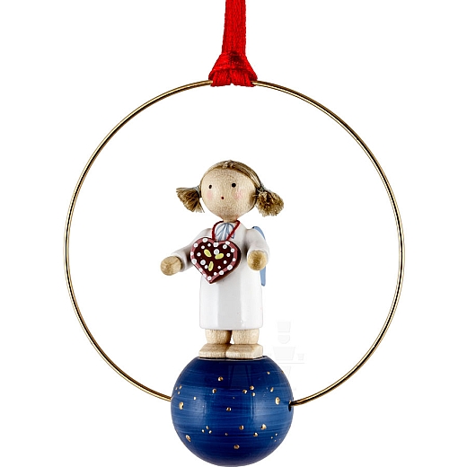 Christmas ornament Angel with gingerbread heart