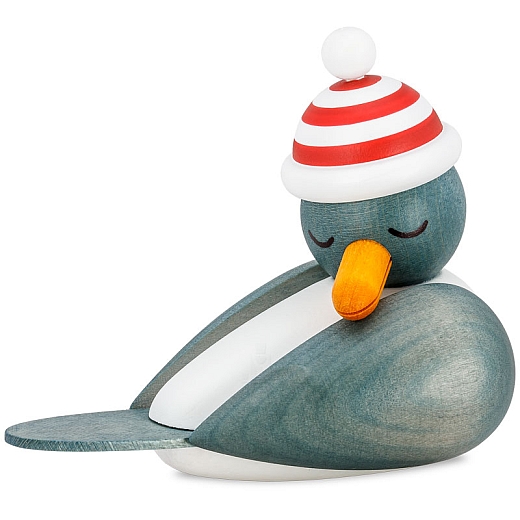 Sleeping Seagull light blue with striped hat red