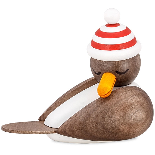 Sleeping Seagull gray with striped hat red
