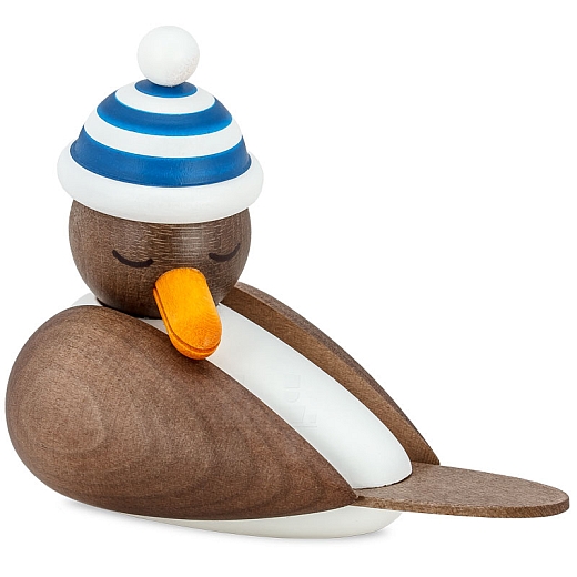 Sleeping Seagull gray with striped hat blue