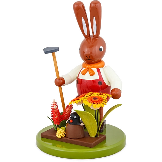 Hase mit Maulwurf und Blumen groß Serie 16 cm