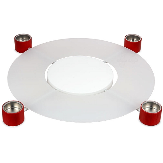 RONDELL TL white surface, red candle holder