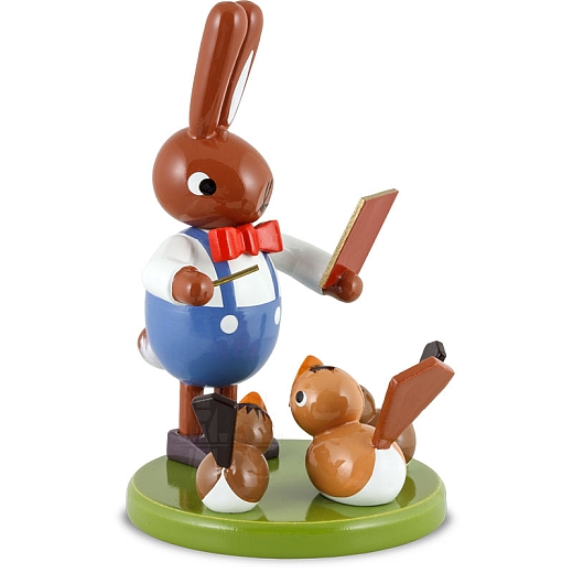 Hase mit Vogelchor klein Serie 8 cm