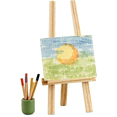 Easel with brush quiver
