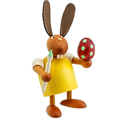 Easter Bunny yellow with paintbrush and egg