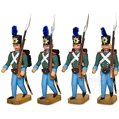 Four soldiers with bayonet
