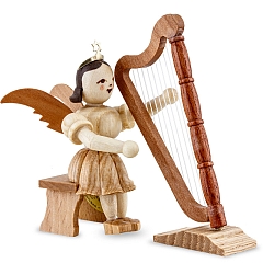 Angel short skirt with harp sitting
