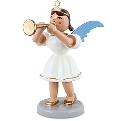 Angel short skirt white with ceremonial trumpet