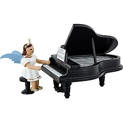 Angel short skirt white at the piano