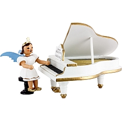 Angel short skirt white at the white piano