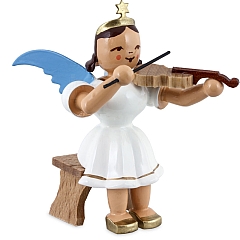 Angel short skirt white with violin sitting