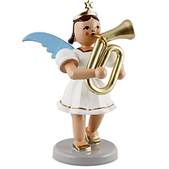 Angel short skirt white with tenor horn