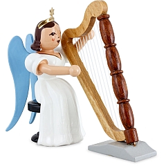 Angel long skirt white with harp sitting