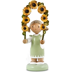Girl with flower garland