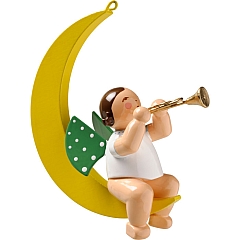Angel with trumpet in the moon