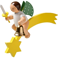 Angel with bell and candle, on the comet tail
