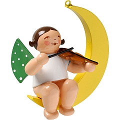Angel with violin, in the moon