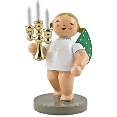 Candle Bearer, angel with gold-plated candelabra Gold Edition No. 4