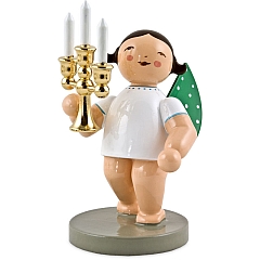 Candle Bearer, angel with gold-plated candelabra Gold Edition No. 4