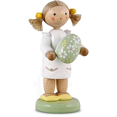 Girl with Easter egg, green