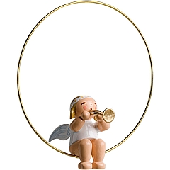 Christmas tree angel in ring with trumpet