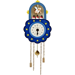 Clock blue with angel floating