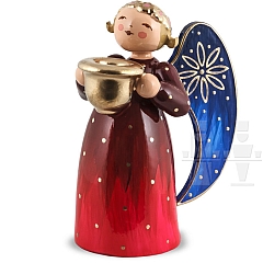Angel with candleholder small red