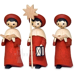 Carolers red stained 7 cm