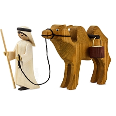 Camel driver and camel with buckets medium sized stained