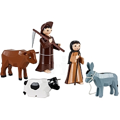 Farmers with 3 animals lacquer painted