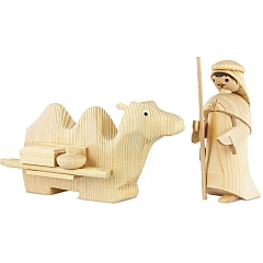 Camel driver and camel with buckets medium sized natural