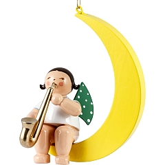 Angel with saxophone in the moon