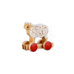 Little sheep on wheel board