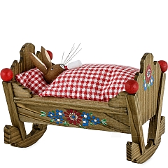 Easter bunny baby in the cradle red