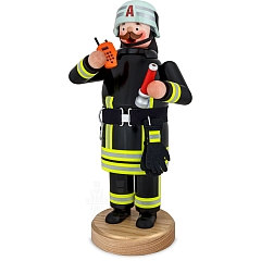 German Smoker Firefighter with walkie-talkie