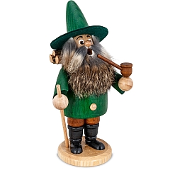 German Smoker Gnome wood gatherer green