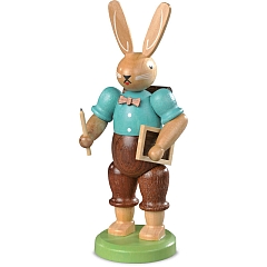 Easter bunny school boy, small colored-stained