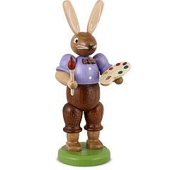 Easter bunny painter, small colored-stained