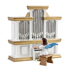 Kurzrockengel farbig an der Orgel mit Spielwerk