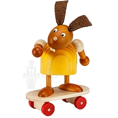 Easter Bunny yellow on Skateboard small