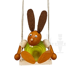 Easter Bunny green on swing small