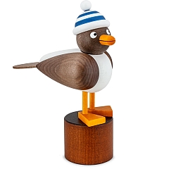 Seagull gray with striped hat blue