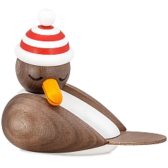 Sleeping Seagull gray with striped hat red