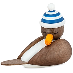 Sleeping Seagull gray with striped hat blue