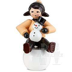 Snowman building Girl on Snowball brown from Ulmik