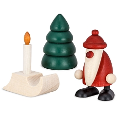 Set 2 Santa Claus with sledge and tree