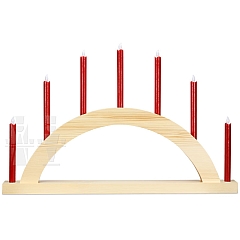 LED Round Arch with LED Candles natural wood