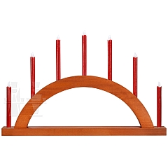 LED Round Arch with LED Candles walnut colored wood