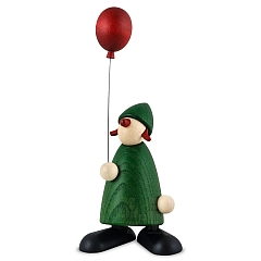 Gratulantin Lina grün mit rotem Luftballon